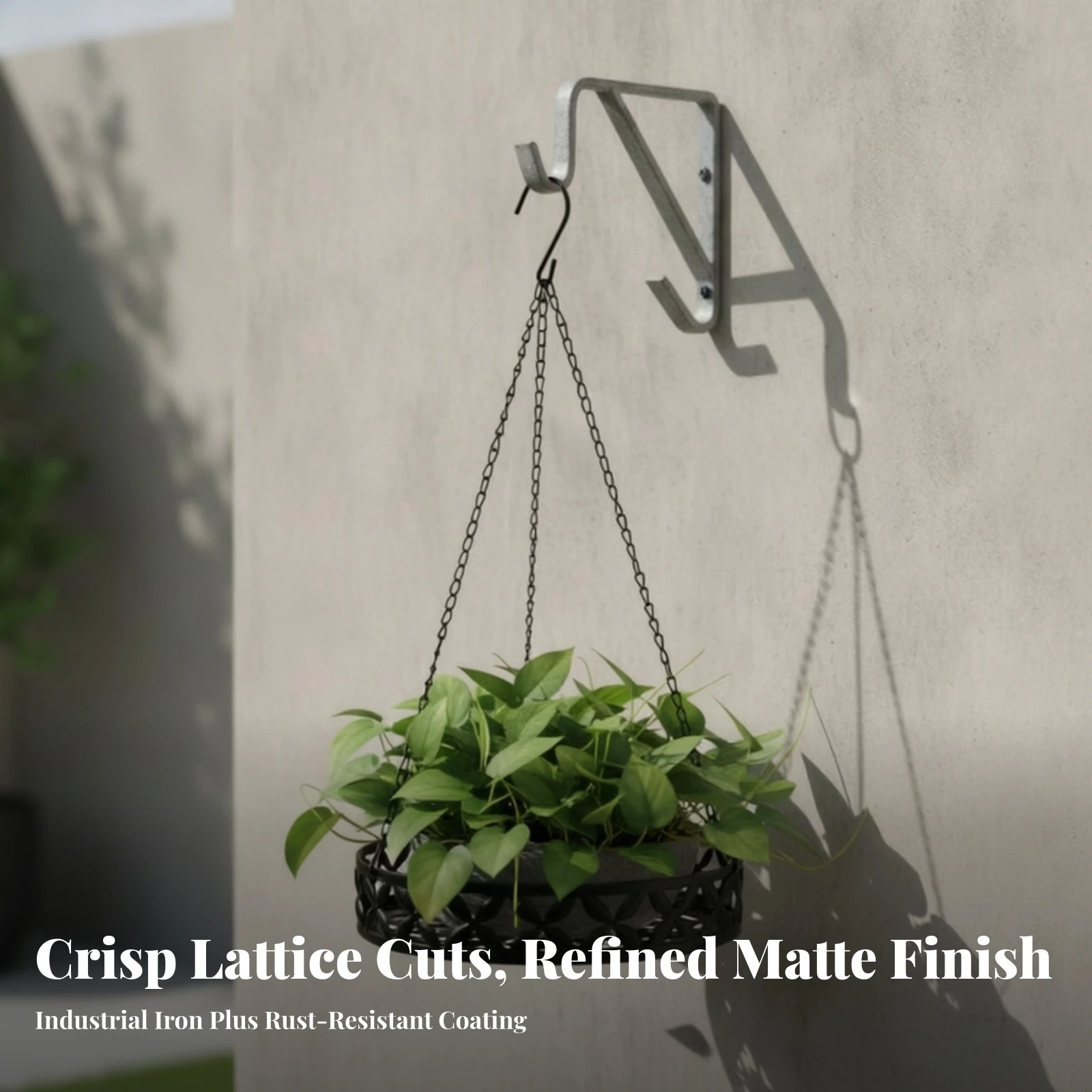Hanging Planter Holder with Chain Indoor Metal Hanging Basket with Tray Plant Holder with Tray Electroplated Hardware