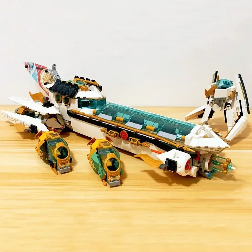 Stock Toys Hydro Bounty Ship Bausteine, kompatibel mit 71756, U-Boot-Modell, Unterwasserboot,