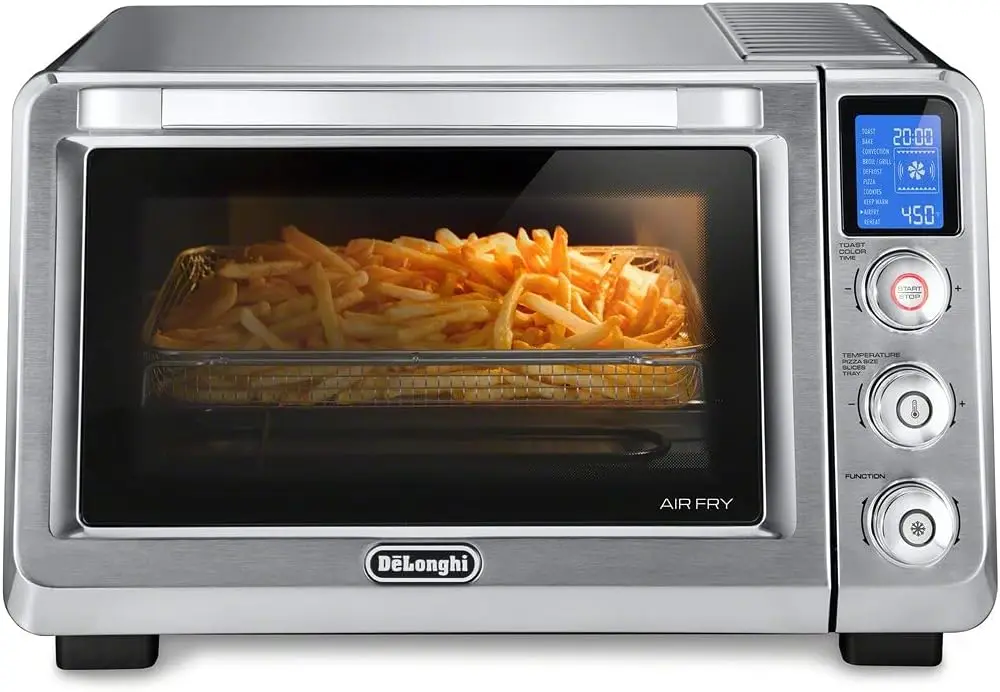 De'Longhi EO241264M 10-in-1 Digital AirFryer ,True Convection Toaster Oven with internal light, Grills, Broils, Bakes, Roasts,