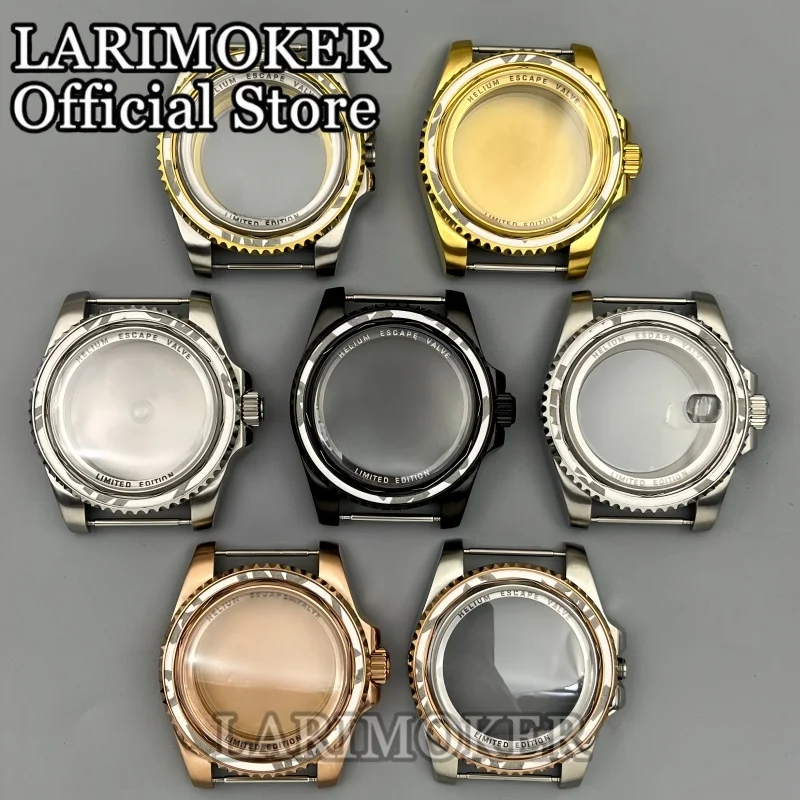 

Корпус часов LARIMOKER 40 мм в морском стиле из нержавеющей стали с сапфировым стеклом и кольцом с ограниченной надписью, совместимый с механизмами NH Miyota ETA2824 PT5000