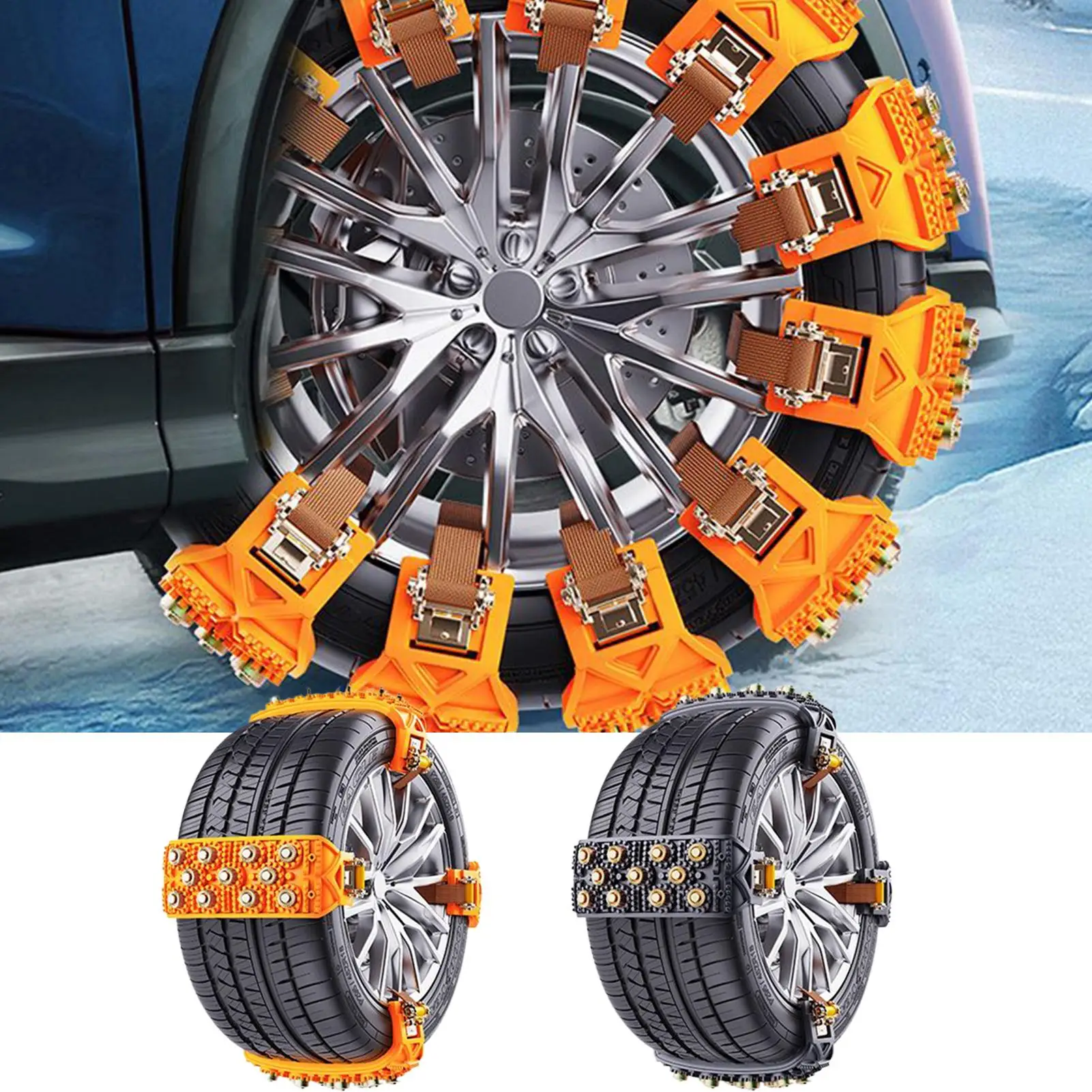 8pcs Winter Tire Snow Chains Anti-Slip Car Snow Tire Chains Fit 165-265mm Wheel Auto Tyre Chains For Car Emergency Safe Chain