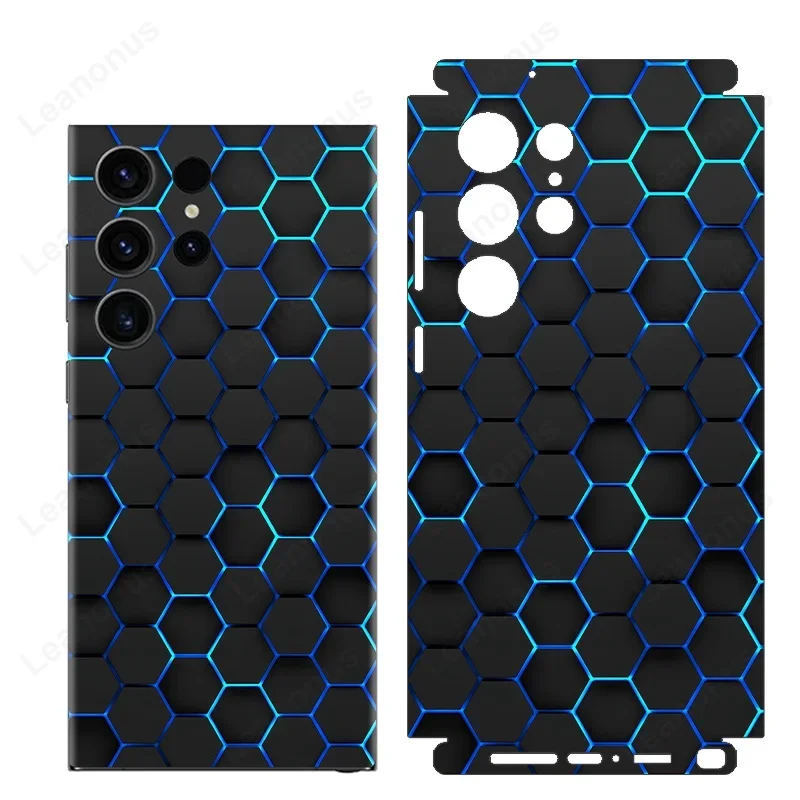 Colorful Honeycomb Decal Skin for Samsung Galaxy S23 S22 S24 Ultra A54 A52 A52S 5G Back Screen Protector Cover 3M Wrap Sticker