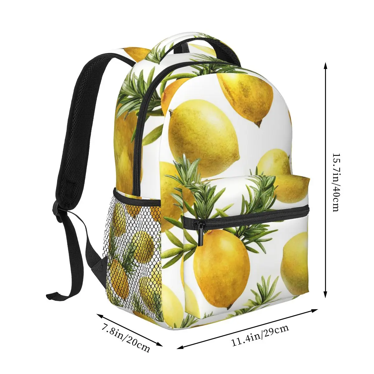 Beach Lemon And Rosemary Backpack Hot Sale Daypack Large Capacity Boys Girls BookBag School Bag Shoulder Bags for Men Women