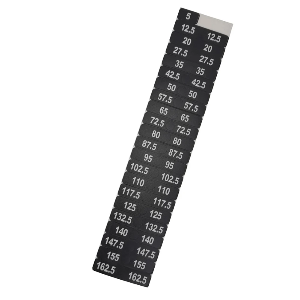 Weight Stack Labels for Fitness Equipment Gym Weight Stickers with Clear Numbers Resistant to Sweat and Detergent 5 to 1625 Kg
