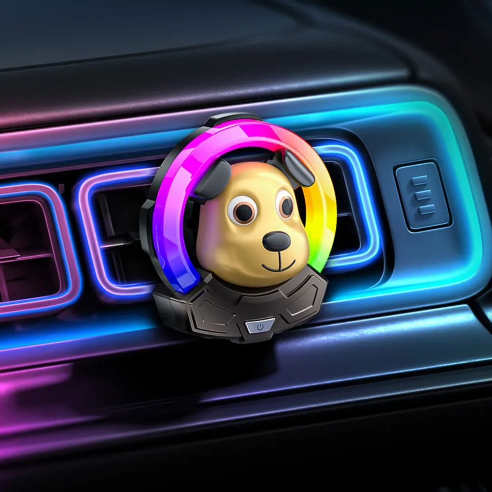 الصوت المنشط للسيارة Ambient Light Auto Auto Armatherapys ناشر الضوء اللطيف الكارتون الكلب التصميم المصنوع صوتًا صوتيًا