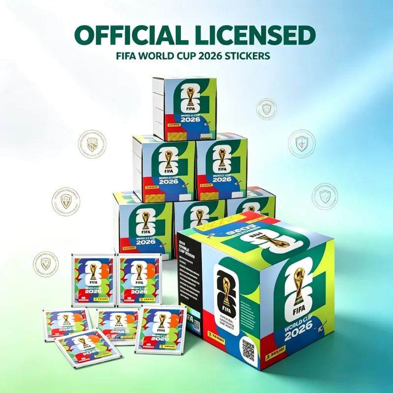 Panini FIFA World Cup 2026 Official Hobby Sticker Box with 50 Sealed Packets, Collectible Soccer Stickers for  World Cup