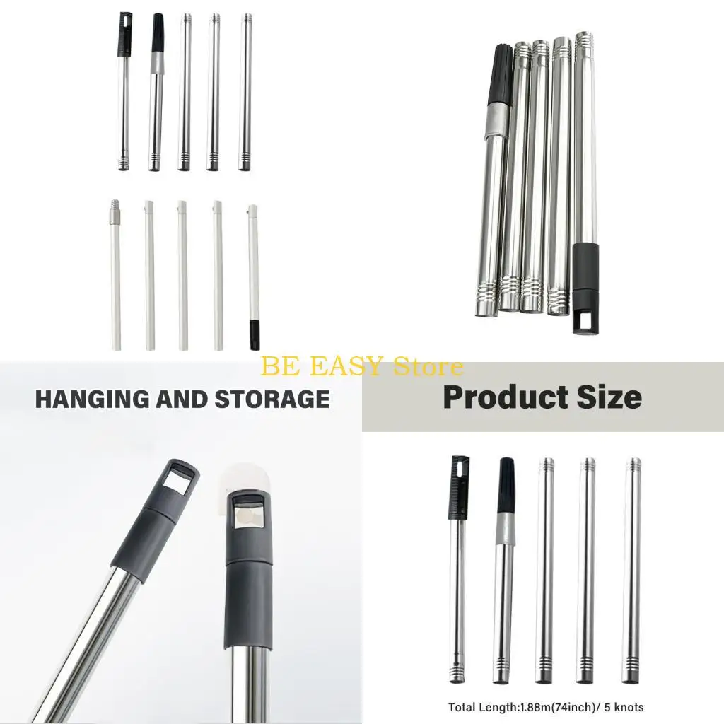 E28F 5pcs Multifunction Paint Roller Extension Poles Steel/Aluminum Roller Extensions Upgrades for Enhances Reach & Efficiency