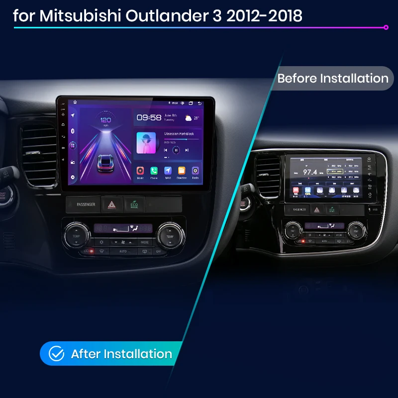 Junsun V1 Wireless CarPlay Android Auto Radio For Mitsubishi Outlander 3 GF0W GG0W 2012-2018 Car Multimedia GPS 2din autoradio