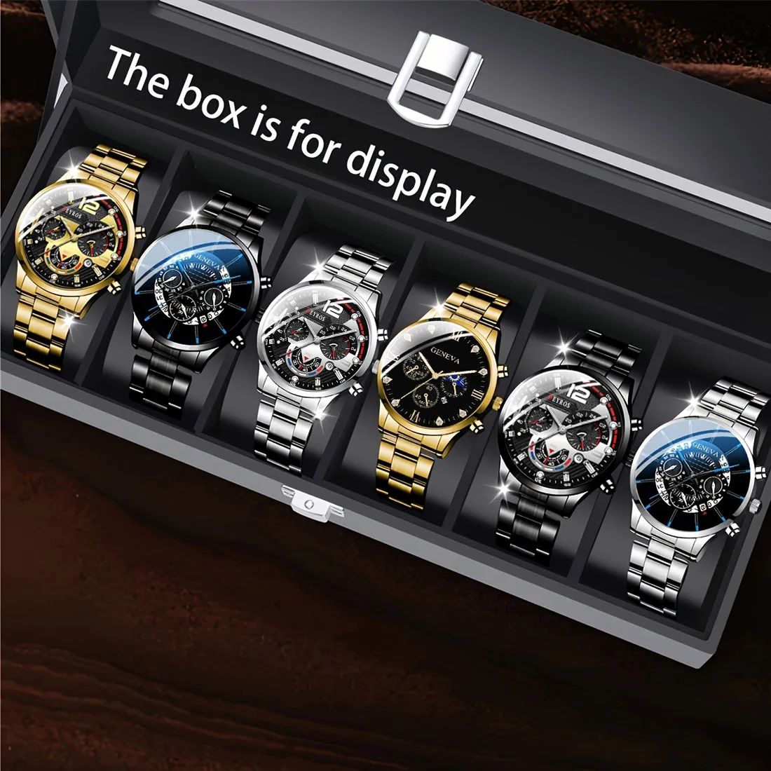 

6pcs Set Luxury Business Watch Collection - Quartz Analog with Analog watch - Elegant Gift Set
