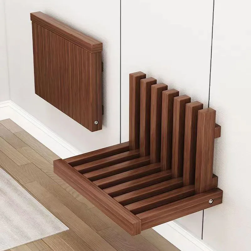 

Wooden Foldable Shoe Bench Home Entrance Hall Entryway Decor solid wood Shoe Change Stool