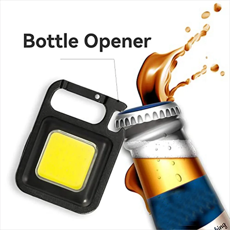 AD-3 Pack LED COB Light Rechargeable Pocket Keychain Flashlights, Three Modles Brightness, Bottle