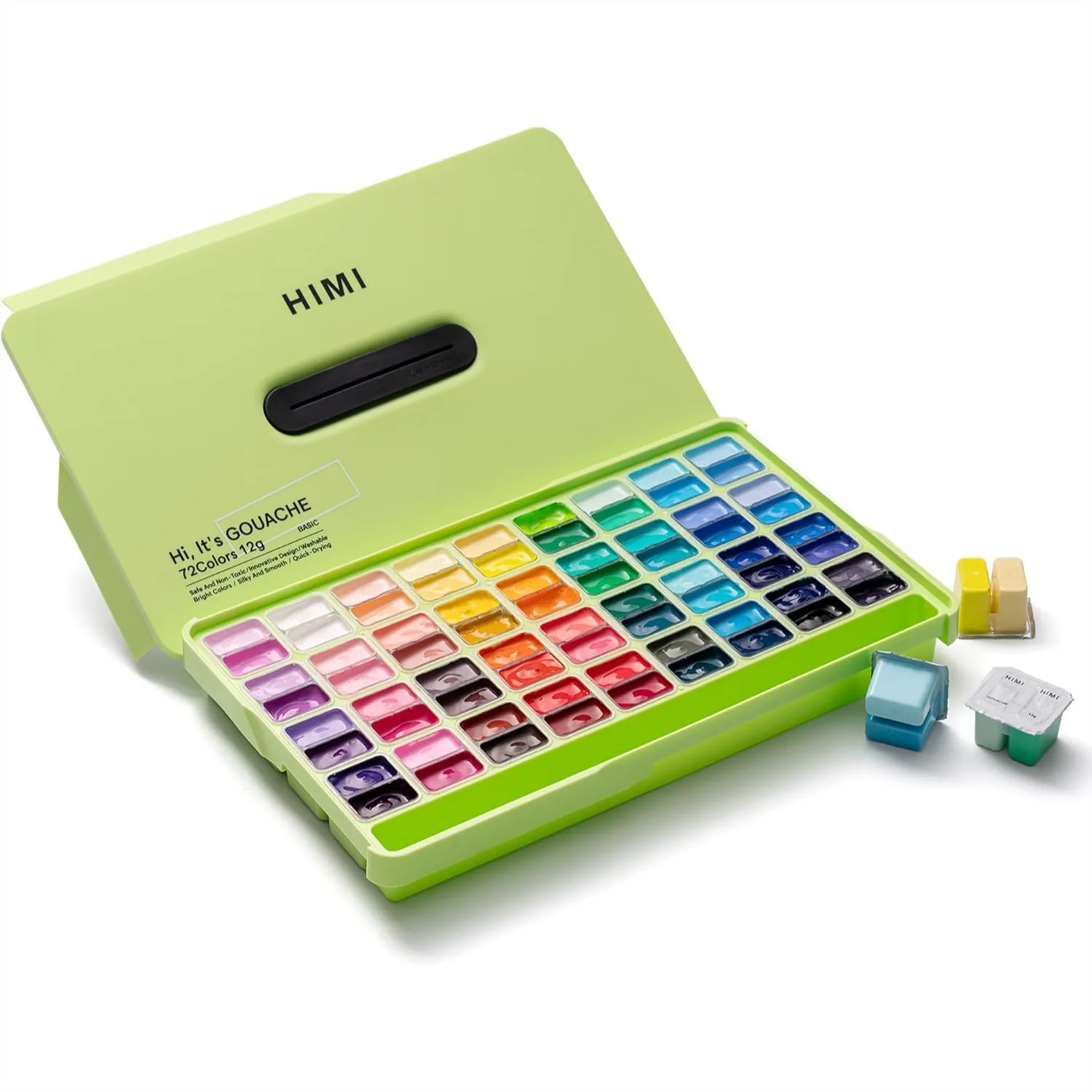 

Twin Cup Jelly Gouache Paint Set, 72 Colors 12g, Non Toxic for Canvas Paper, Art Supplies for Professionals