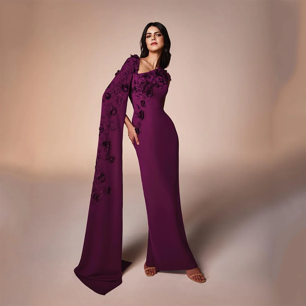 

Customized Flowers V-Neck Long Evening Dresses Elegant Formal Occasion Prom Gowns Back Slit 2025 Floor Length Prom Dresses