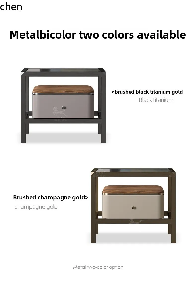 HXL light luxury solid wood bedside table bedroom bedside simple bedside shelf