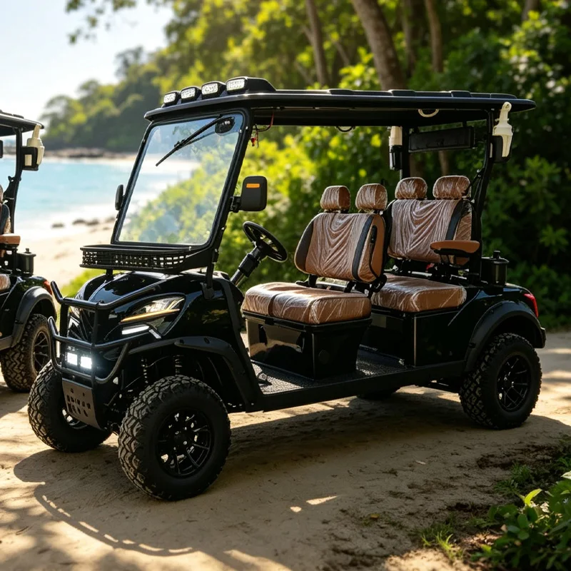 CE-Certified New Electric Golf Cart – Off-Road Sightseeing  Club Cart  2/4/6/8-Seater  Solar-Powered Options