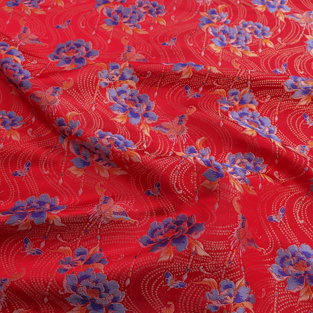 

100cmX145cm Premium Gold Thread Jacquard Song Brocade, Chinese Traditional Brocade Fabric for Coat Vest Skirt