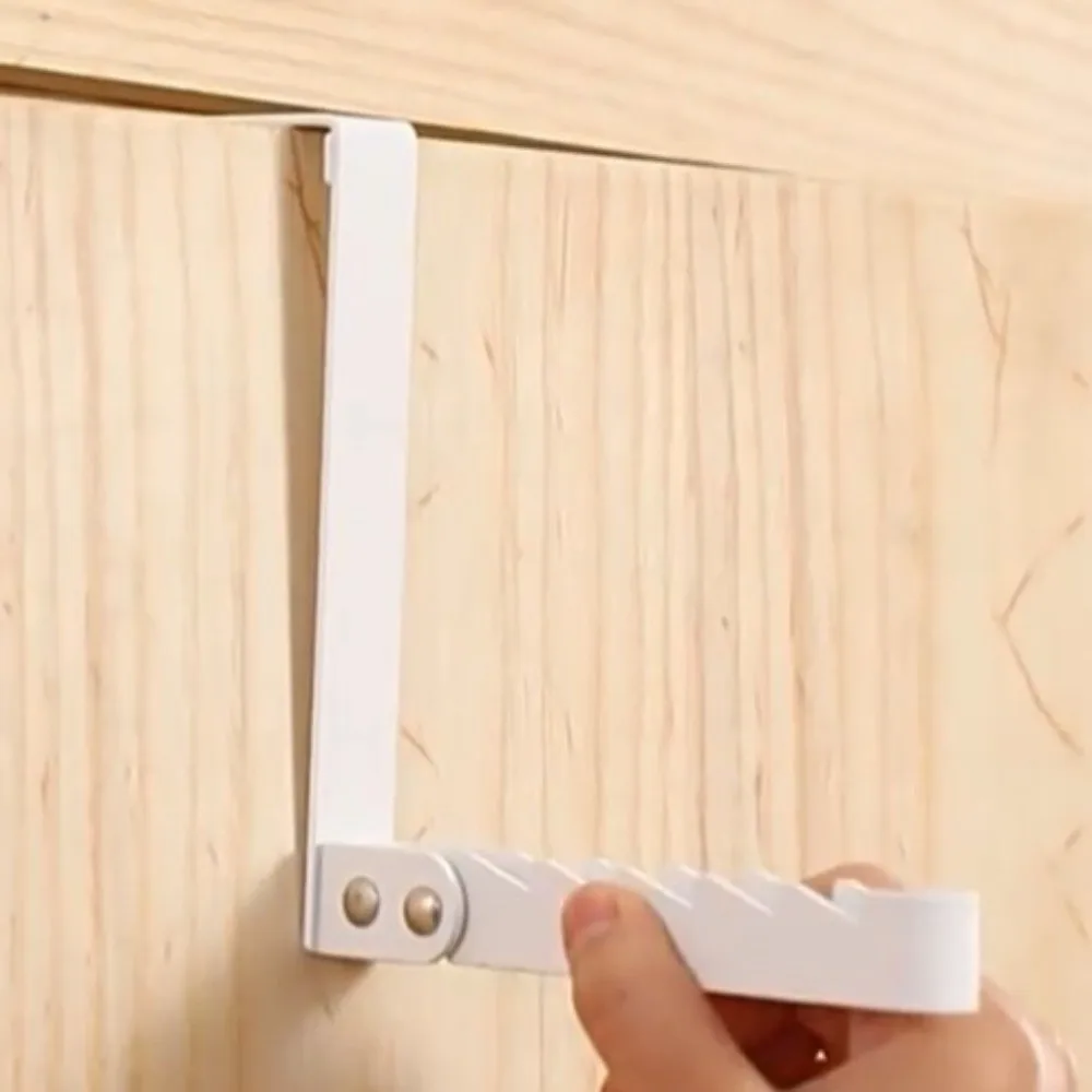 Laundry Wall Mounted Over-the-Door Hook Foldable Heavy Load Clothes Hanger No-Drill Multi-Purpose Storage Rack Bathroom