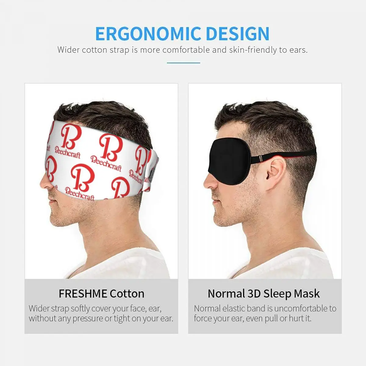 Beechcraft Aircraft Aviation sleep eye mask Light Blocking Portable Eye Cover for Girls Boys Office Nap Party Eyeshade eyepatch view 5