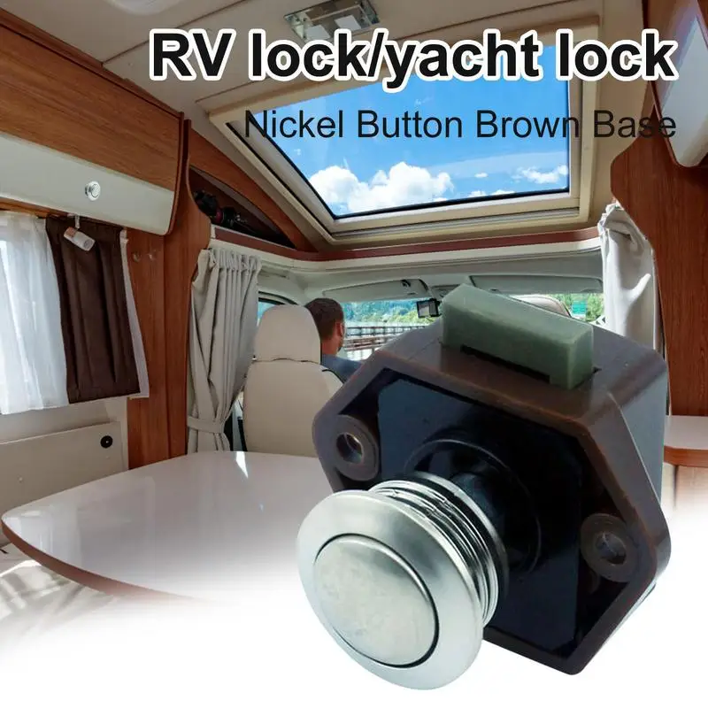 Camper Car Push Drawer Lock RV Caravan Boat Motor Home Cabinet Drawer Latch Button Locks Furniture Door Lock Hardware Dropship