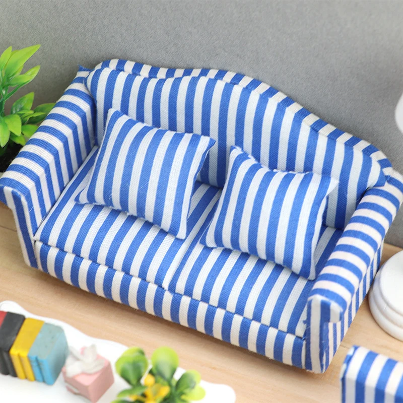 1/12 Simulations-Sofa-Modell Puppenhaus Miniatur Einzel-/Doppelsofa Wohnzimmermöbel Deko Mikroszenen-Requisiten