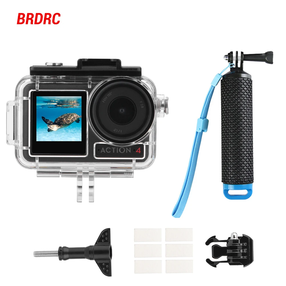 BRDRC 60M Wodoodporna Obudowa do DJI Action 5 Pro/Osmo Action 4 Podwodna Obudowa Nurkowa Ochronna Akcesoria do Kamery