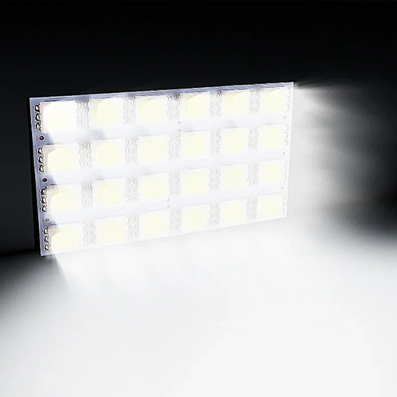 T10 5050 3030 LED Panel wewnętrzny białe światło samochodowe lampka do czytania uniwersalne bagażnik samochodowy kopuły dachowe żarówki 48 24 12 SMD