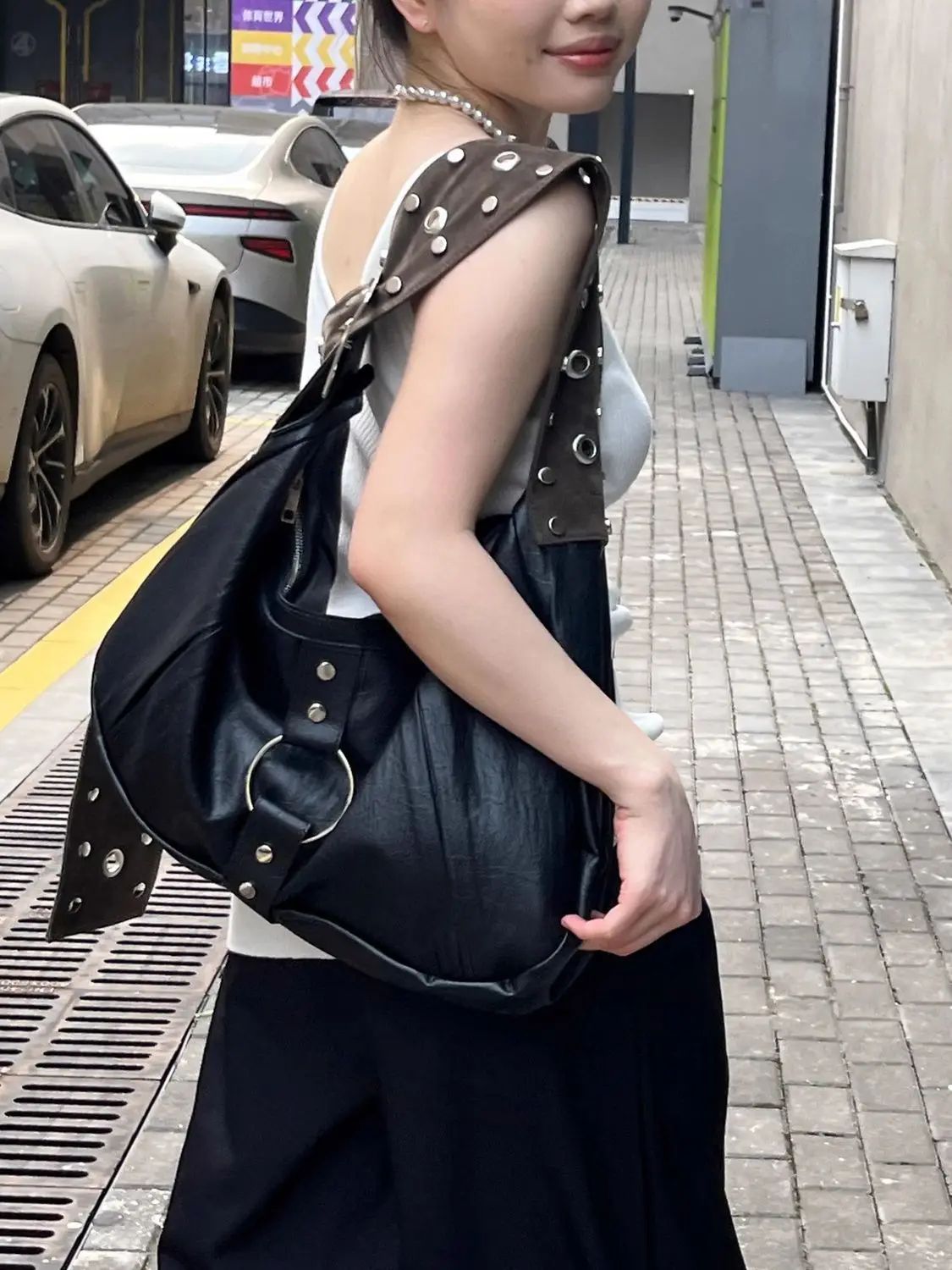 

JIAERDI High Street Black Shoulder Bags Purse Women Retro Pu Leather Soft Large Capacity Handbag Ladies Vintage Y2k Bags 2025