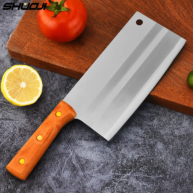 

7.5 Inch Chinese Kitchen Knife 3Cr13 Stainless Steel Kitchen Cooking Cleaver Knife Meat Vegetable Chopping Slicing Knife