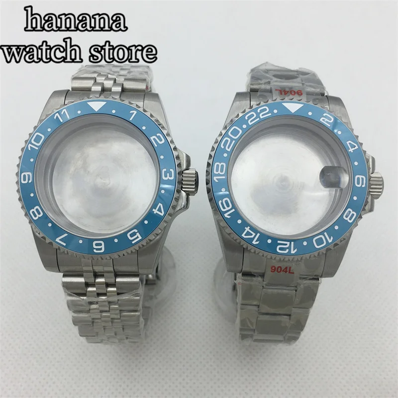 

40mm case Blue ceramic bezel sapphire glass for NH34 NH35A NH36 Miyota DG ETA2824/36 PT5000 movement stainless steel bracelet