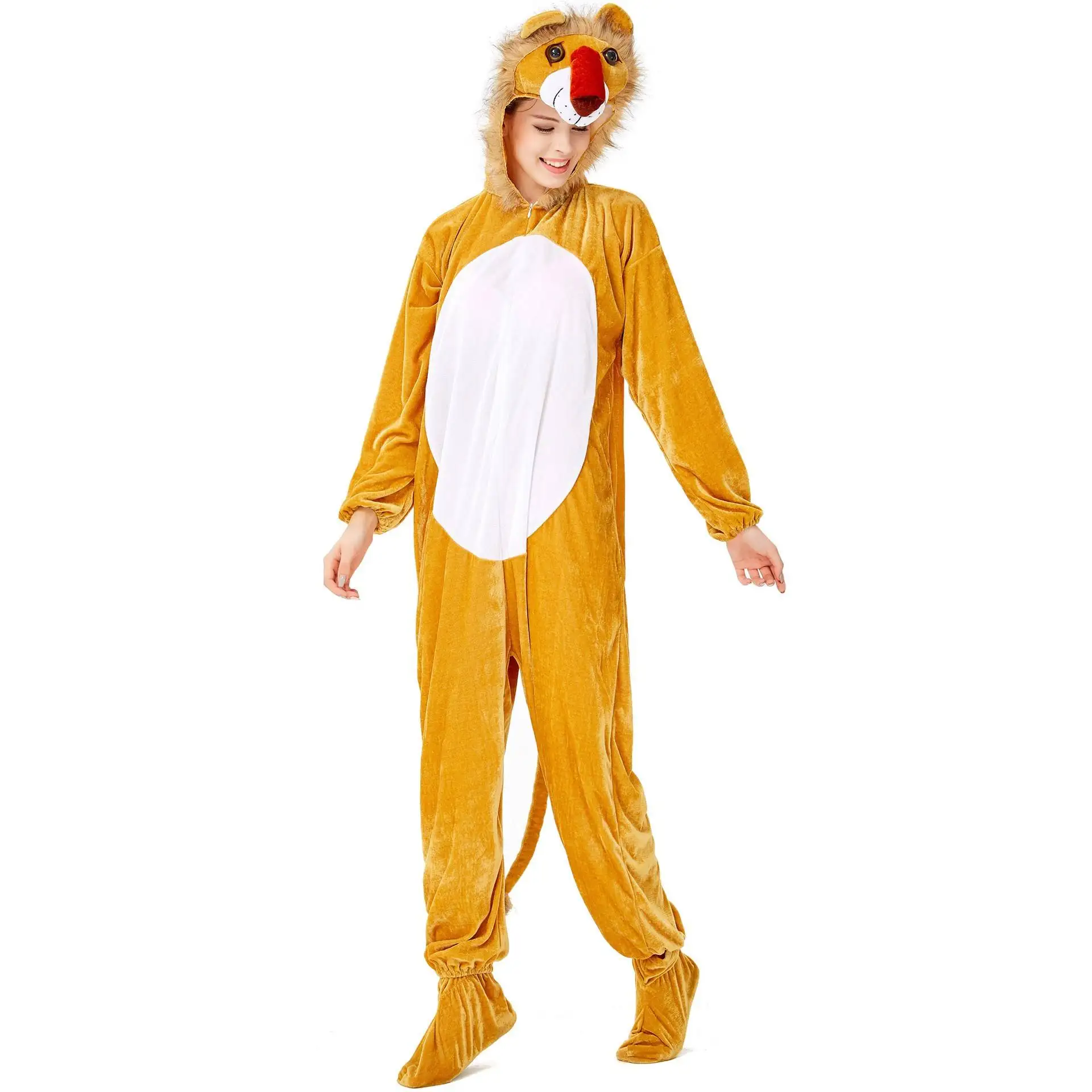 ชุดคอสเพลย์แรคคูนสีเหลืองสำหรับผู้หญิง ชุดแสดงบนเวที ชุดประจำชาติจีนโบราณสำหรับผู้หญิง