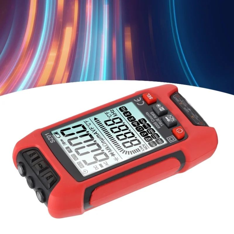 Digital Multimeter Kit Intelligent Large Screen High Accuracy Automatic Fire Prevention Tester Red