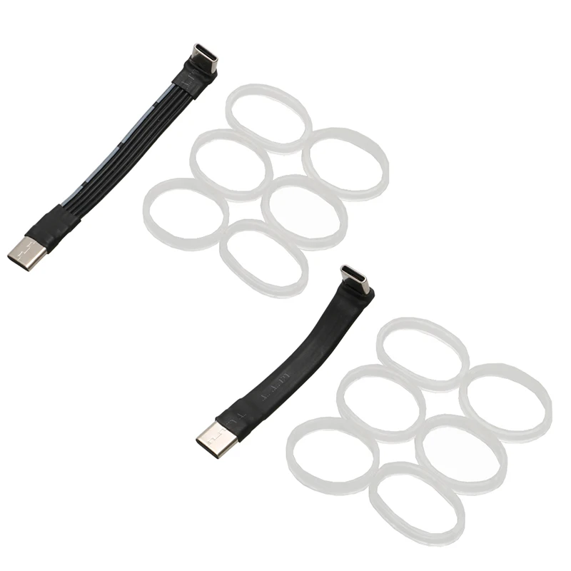 1Set 6/8cm 4G Cellular Module Charging Cable with Fixing Rubber Band Bend Head Type C Connecting Wire for DJI Mini3 Pro Drone