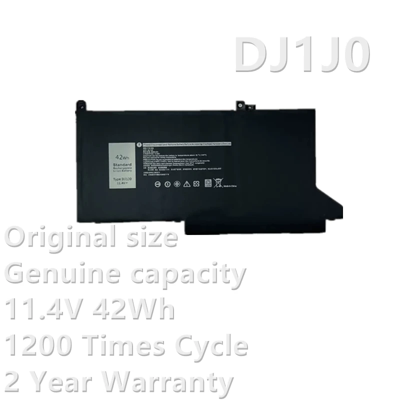 CSBD DJ1J0 11.4V 42WH 3-Cell Laptop Battery for Dell Latitude 12 7280 K8X0T KHY0C 7290 E7280 E7290 137380 7390 E7380 E7390