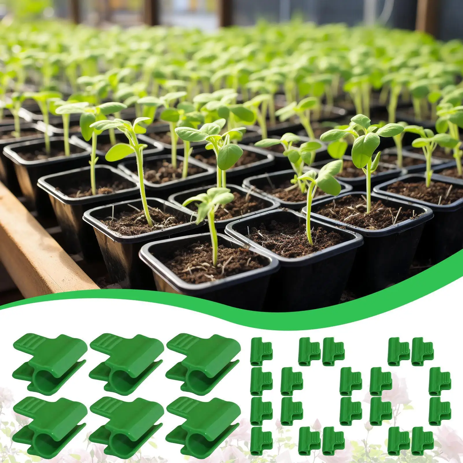 

100 pcs/set Greenhouse Clamps Greenhouse Clips Reusable Clamp For Pipe Planting Winter Hoop Netting Gardening Covering Frame