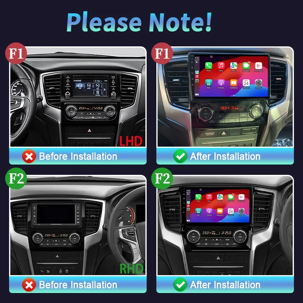 Android14 Car Radio Multimedia Navigation For Mitsubishi L200 5 2018-2020 Silver Head Unit Screen WIFI Wireless Carplay Stereo