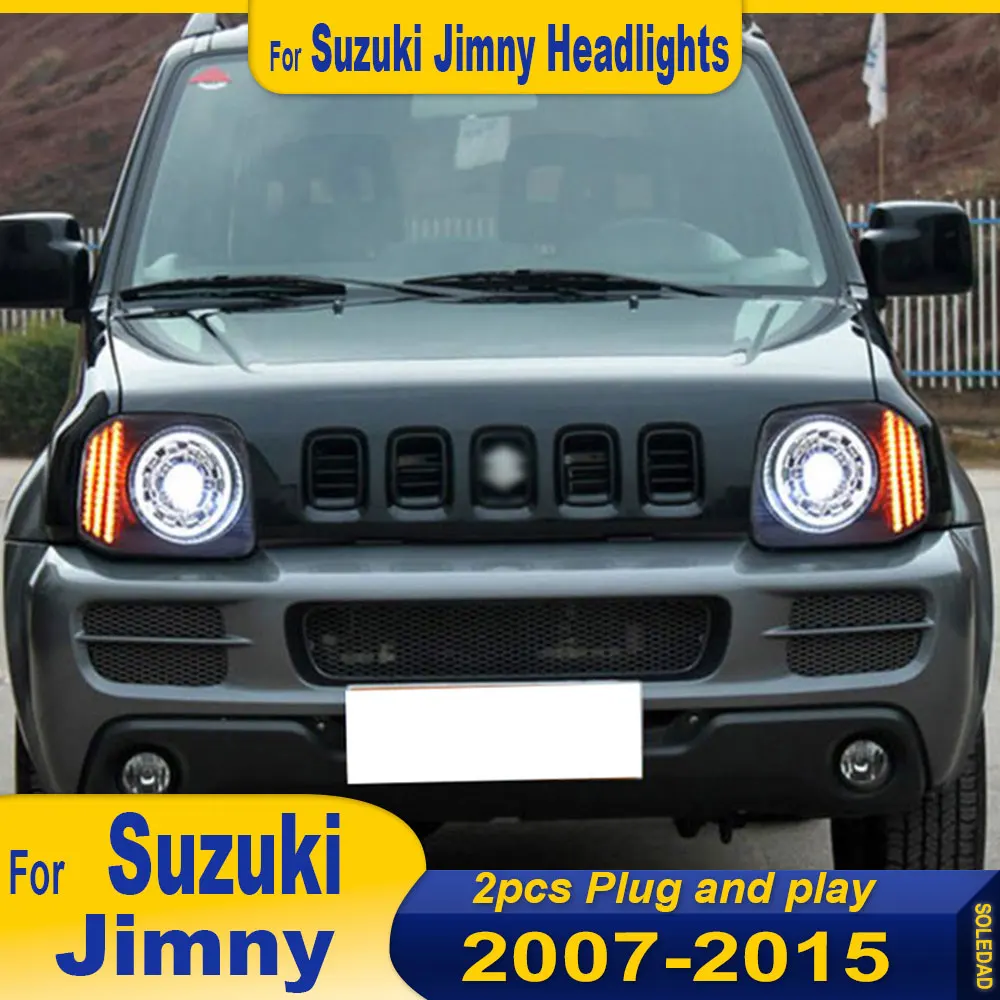 

Автомобильная фара для Suzuki Jimny 2007 2008 2009 2010 2011 2012 2013 2014 2015 новый стиль DRL динамический сигнальный фонарь в сборе