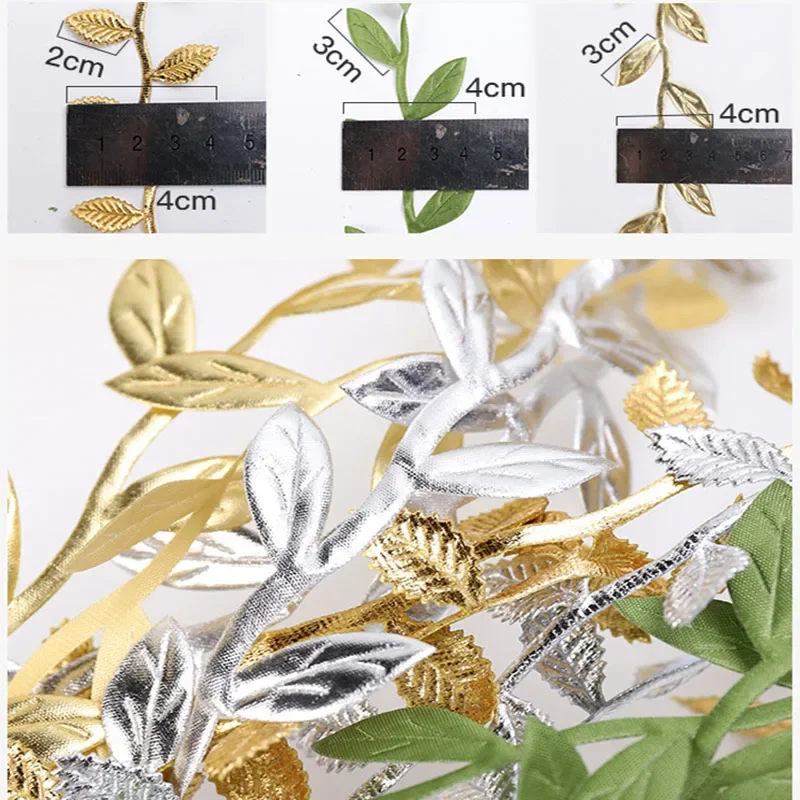 100Meter/Roll Printed Gift Wrap Ribbon Bows Golden Lace Ribbon For Home Party Decorative Handmade DIY  Tree Leaf For Crafts