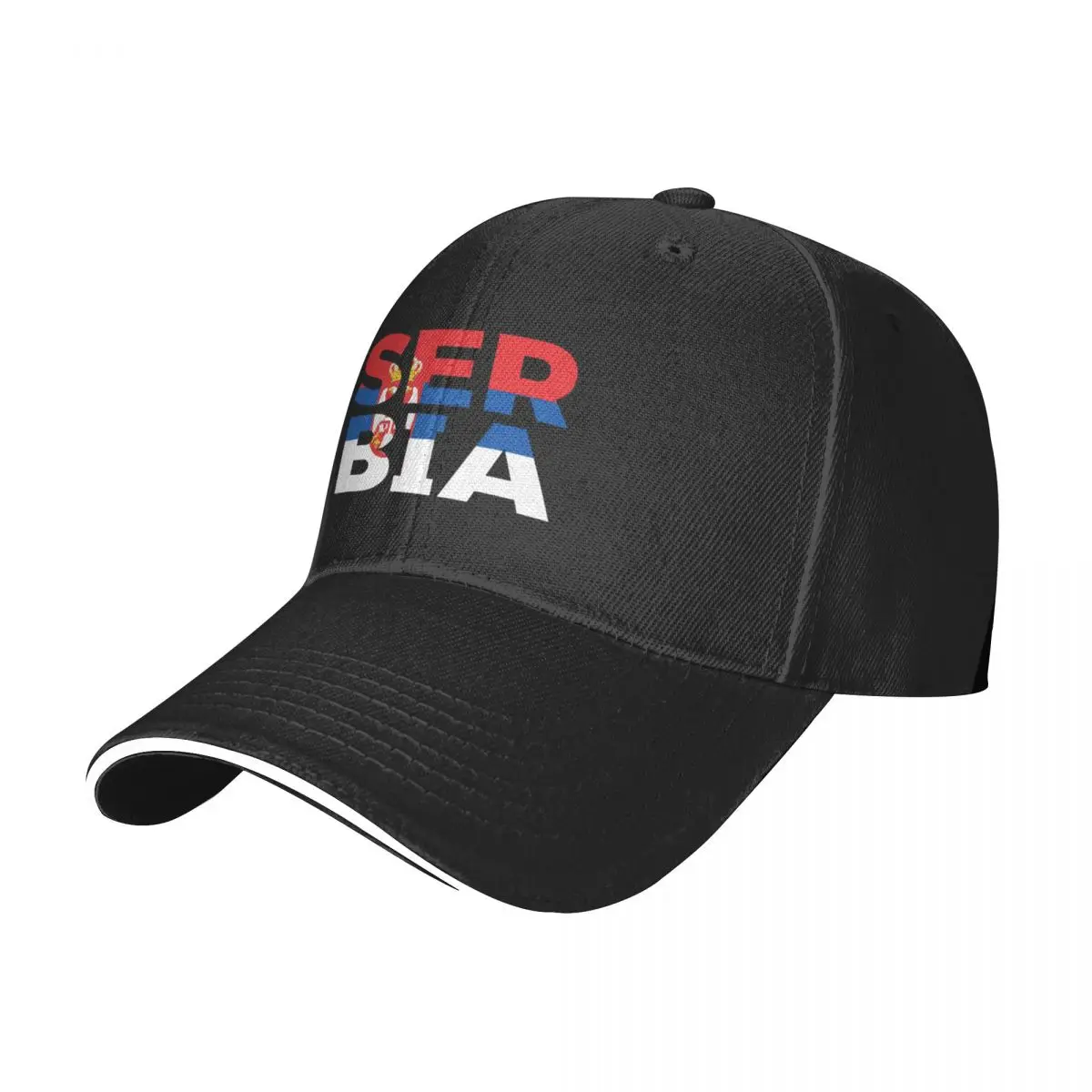 

Serbia Country Flag Text Baseball Cap derby hat Sun Cap Luxury Hat Designer Man Women's