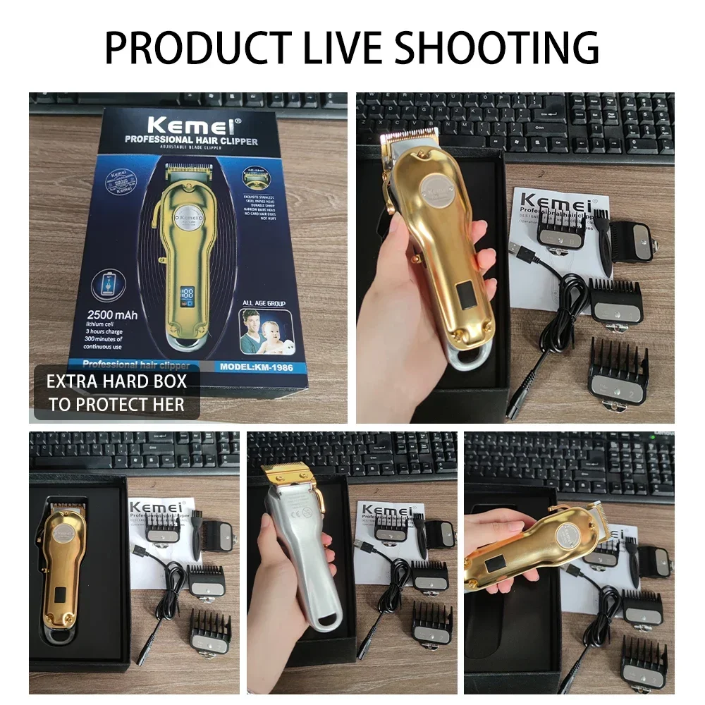 Kemei KM-1986 oder Klingen-Haarschneider für Männer, professioneller Haarschneider, elektrischer Rasierer, wiederaufladbare Haarschneidemaschine – Detail 1