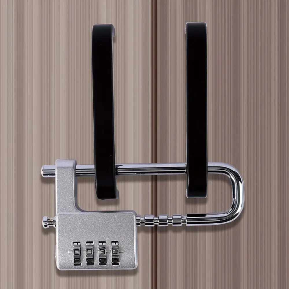 

Retractable Adjustable Lengthened U-shaped Lock 4Digit Safely Code Combination Padlock Changeable U-shaped Code Lock Door Handle