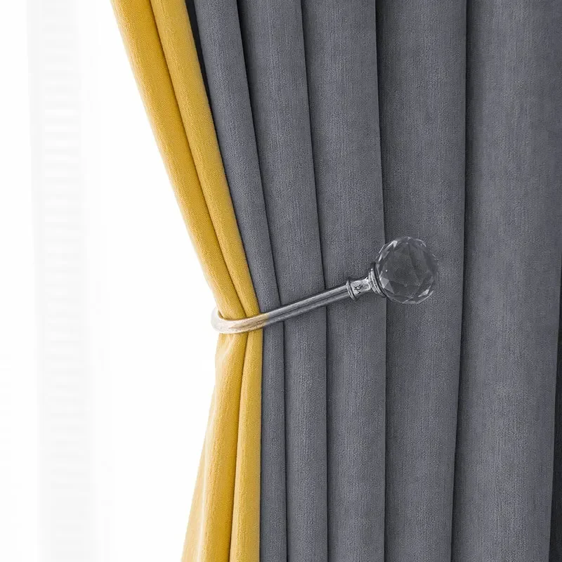 XD-Simple Double-sided Velvet Plain Color Matching Curtain Velvet Feeling Chenille Semi Shading Living Room Bedroom Purple