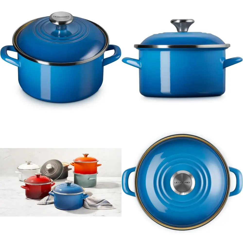 

Эмалированная стальная миниатюрная кастрюля, 3,8 литра, традиционная кастрюля в стиле Марсель