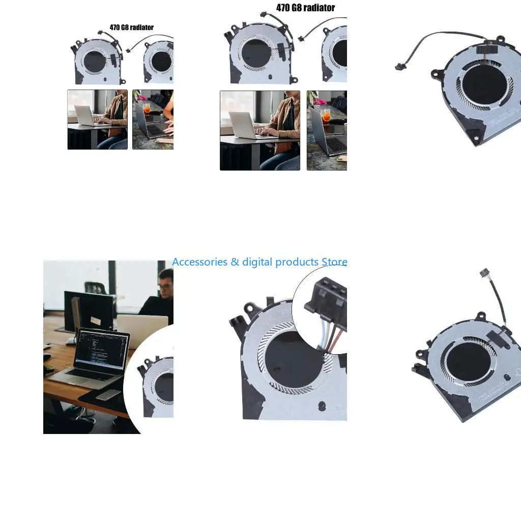 77JD Replacement CPU GPU Cooling Fan for 470 Laptop Heat Dissipation Fan Coolers