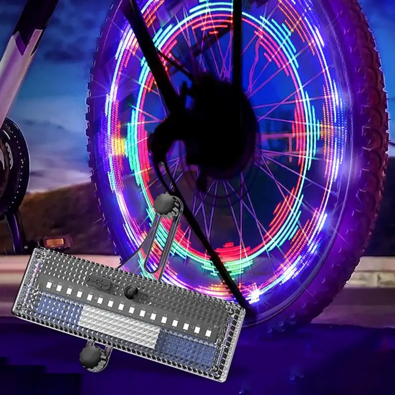 

Bike Lights For Wheels 16LED Rechargeable Bike Lights For Tire Colorful Induction Cycling Lamp Warning Outdoor Sports