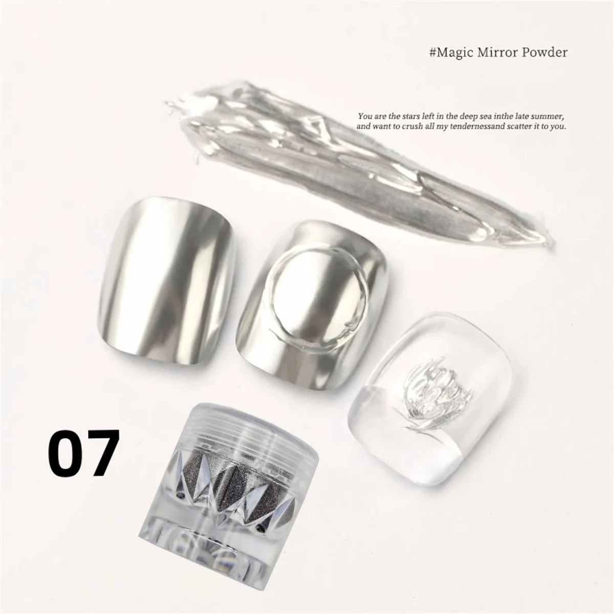1/8 stuks hoge diamant fles magische spiegel poeder zilver rose goud heldere wrijving coating nagellak lijm nail art creatie K2Y ﻿