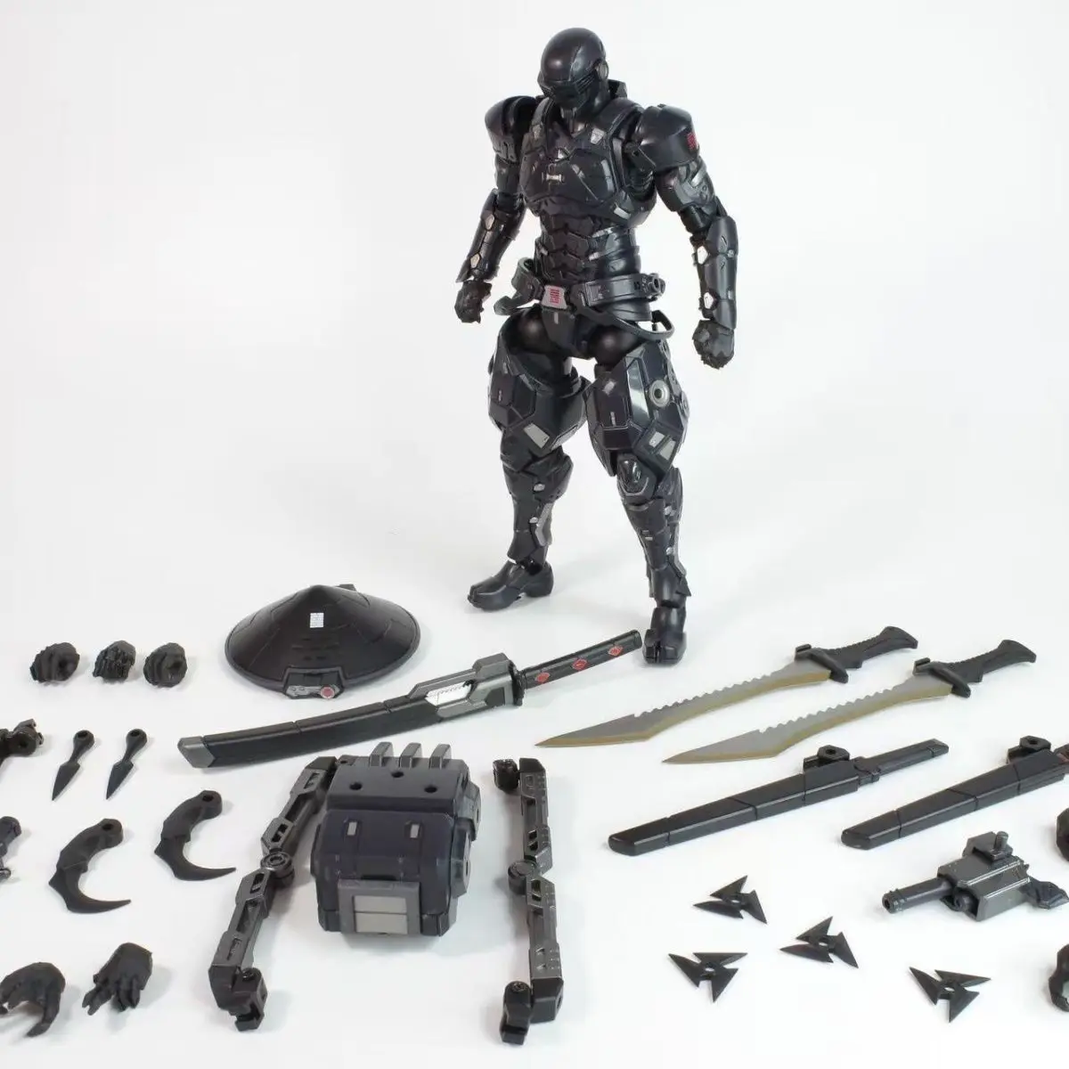

22cm Super Black Warrior Sc001 Snake Eyes Action Figure 1/10 Mecha Ninja Articulated Figure Finished Model Collection Toys Hobby
