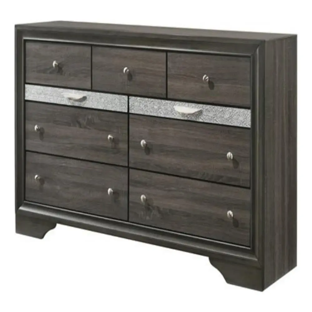 

Fluted 6 Drawers Dresser for Bedroom, 48 Wide Modern Chest of Drawers with Metal Handle, Natural Curved Profile Farmhouse Close