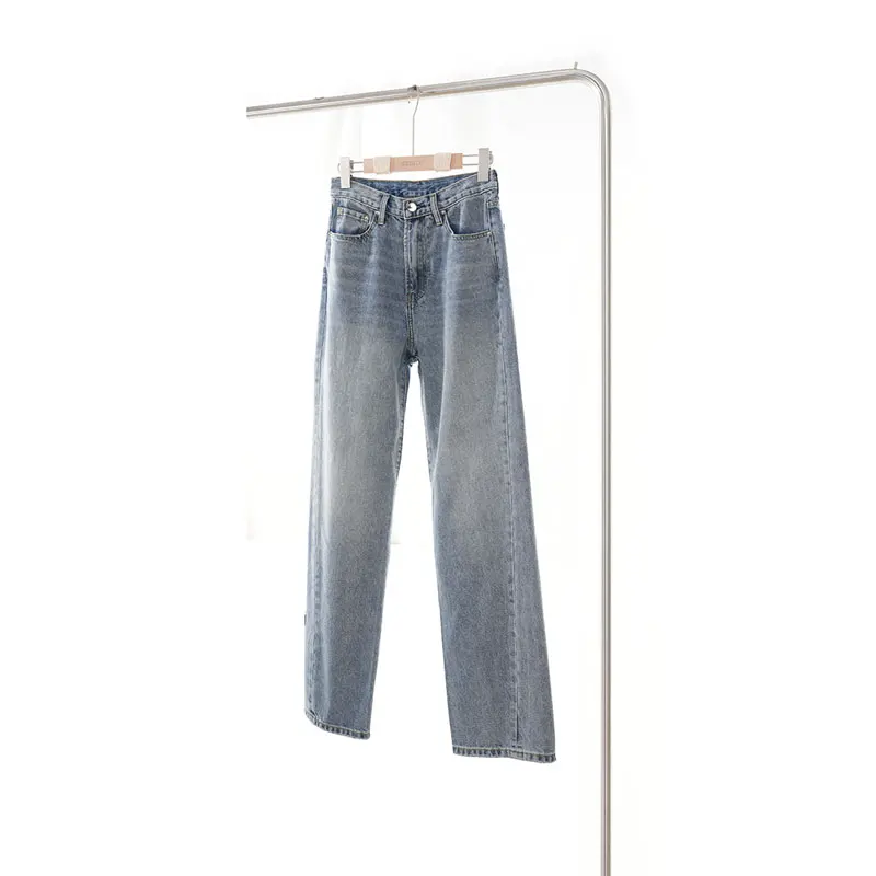 

Faionable Light Wa Straight Leg Jeans Women's Sli Versatile Denim Pants Casual Spring Summer Wear Resistant l W...