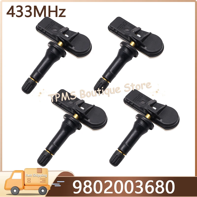 

Tyre Pressure Sensor TPMS 4PCS 9802003680 433MHz Car Tire Sensor For Citroen C4 C5 Berlingo Peugeot 207 SW 301 408 508 Partner