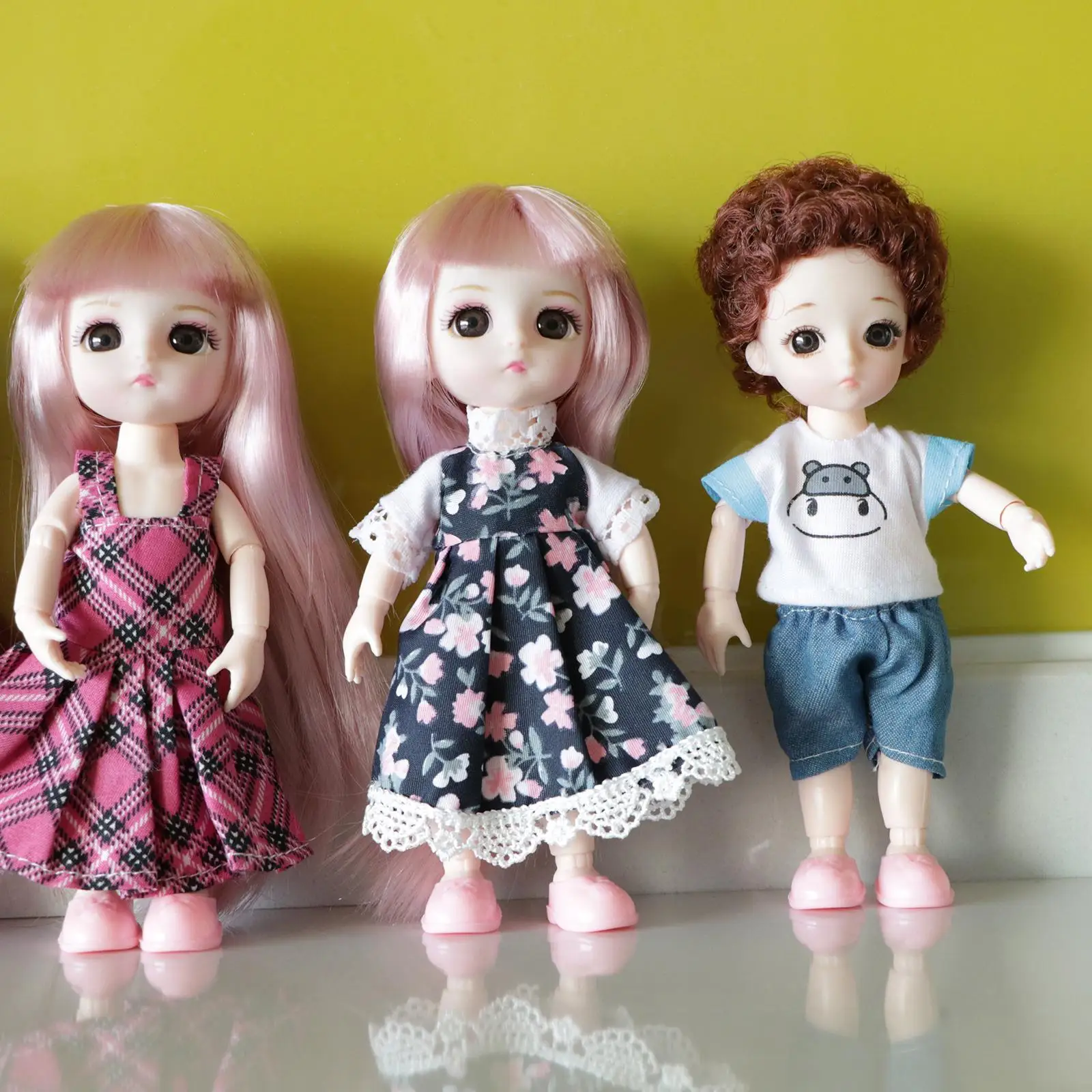 

Модные наряды для кукол BJD: милые платья в масштабе 1:12 для кукол Ob11 16 см, набор аксессуаров для кукольного домика